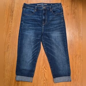 American Eagle Outfitters Dark Blue Cropped Ankle Jegging Jeans